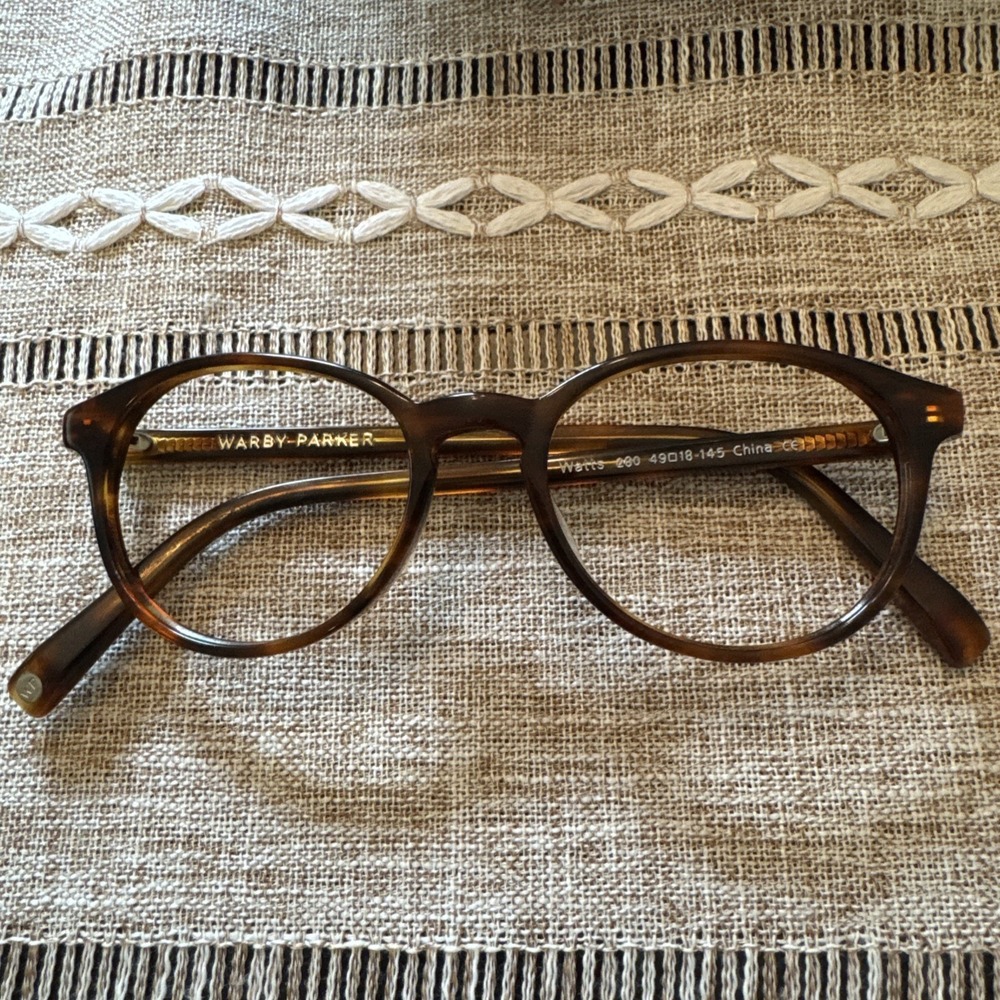Warby Parker Watts 280 Eyeglasses Frames Brown Tortoise Full Rim 49-18-145 EUC